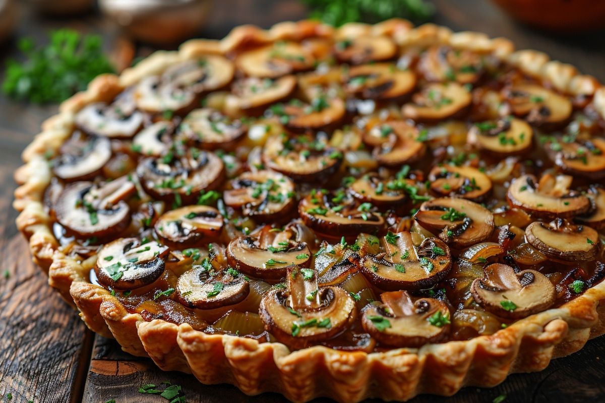 Une tarte qui change : explorez la recette facile de la tarte aux champignons et oignons